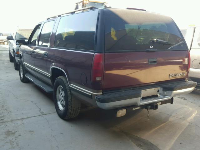 1GNFK16R0WJ313933 - 1998 CHEVROLET SUBURBAN K BURGUNDY photo 3