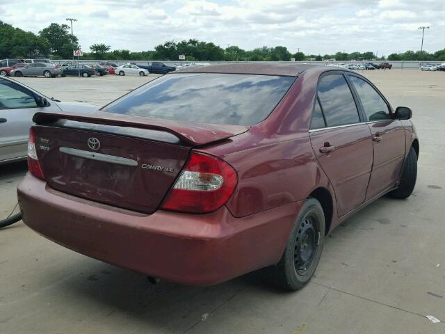 4T1BE32K72U037287 - 2002 TOYOTA CAMRY LE/X MAROON photo 4