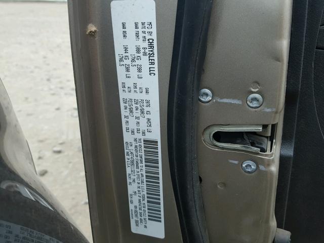 1J4FF47B89D113217 - 2009 JEEP COMPASS SP GOLD photo 10