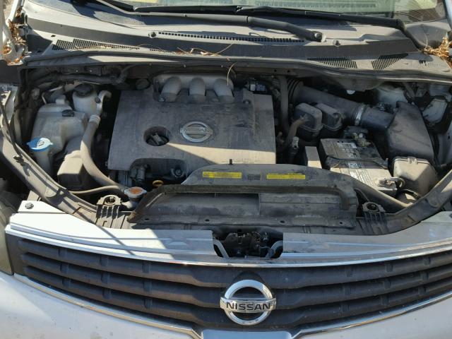 5N1BV28U77N141895 - 2007 NISSAN QUEST S WHITE photo 7