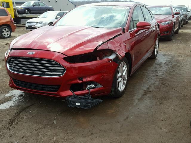 3FA6P0HD6GR103954 - 2016 FORD FUSION SE RED photo 2