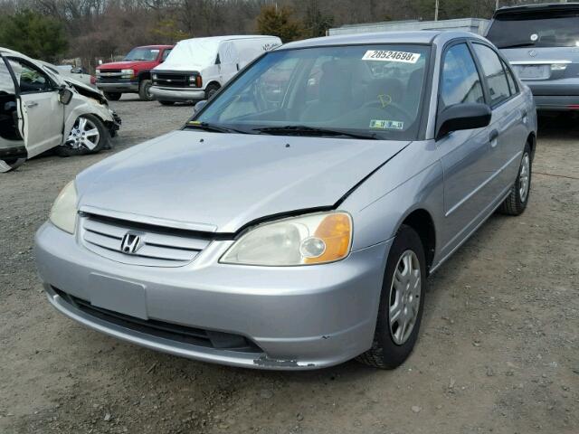 2HGES16581H543121 - 2001 HONDA CIVIC LX SILVER photo 2