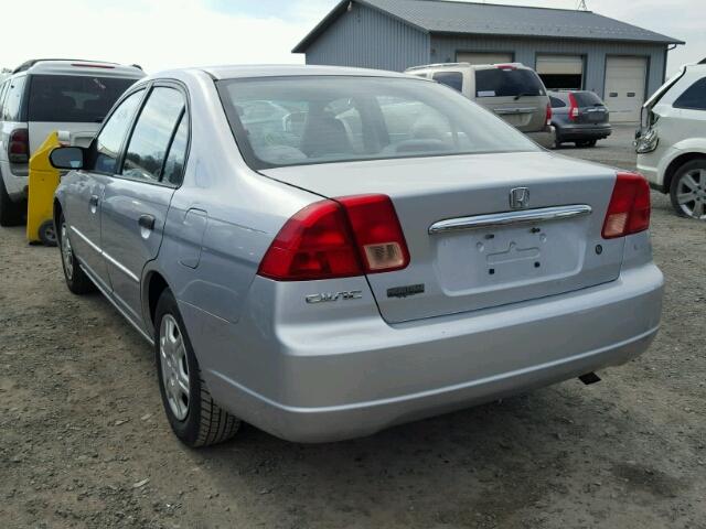 2HGES16581H543121 - 2001 HONDA CIVIC LX SILVER photo 3