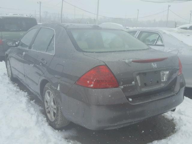 1HGCM56857A026644 - 2007 HONDA ACCORD EX GRAY photo 3