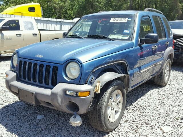 1J8GK48KX3W541217 - 2003 JEEP LIBERTY BLUE photo 2