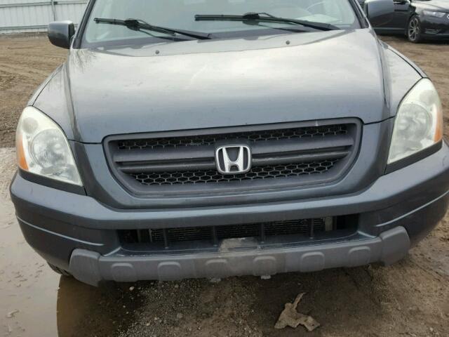 2HKYF18604H586160 - 2004 HONDA PILOT EXL BLUE photo 9