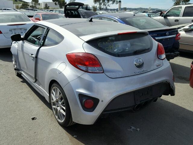 KMHTC6AE7FU235297 - 2015 HYUNDAI VELOSTER T SILVER photo 3