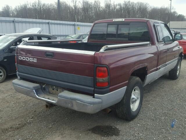 1B7HC13Y91J191673 - 2001 DODGE RAM 1500 BURGUNDY photo 4