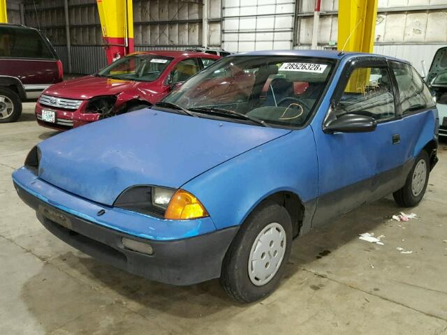 2C1MR2466M6730698 - 1991 GEO METRO BASE BLUE photo 2