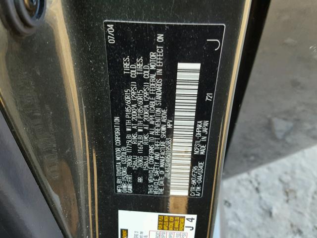 JTLKT324950195383 - 2005 TOYOTA SCION XB GREEN photo 10