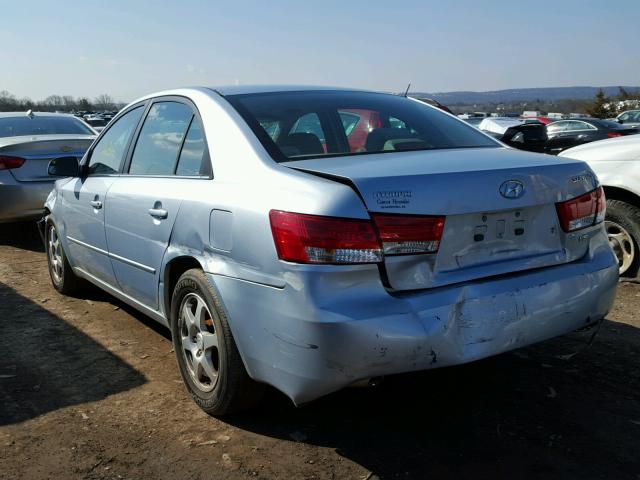 5NPEU46F06H098259 - 2006 HYUNDAI SONATA GLS BLUE photo 3