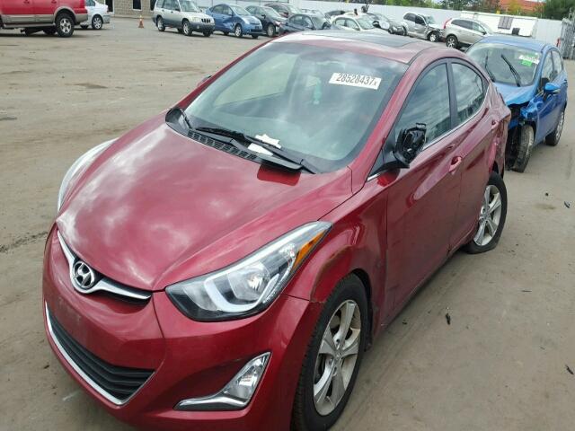 5NPDH4AE0GH778677 - 2016 HYUNDAI ELANTRA RED photo 2