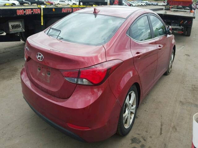 5NPDH4AE0GH778677 - 2016 HYUNDAI ELANTRA RED photo 4