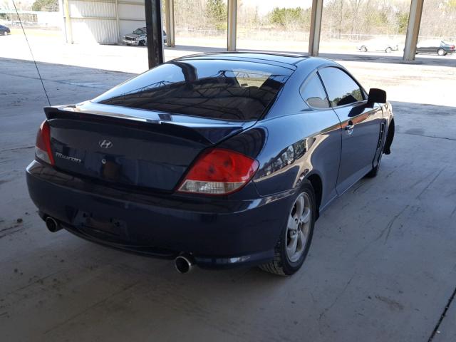 KMHHM65D76U220433 - 2006 HYUNDAI TIBURON GS BLUE photo 4