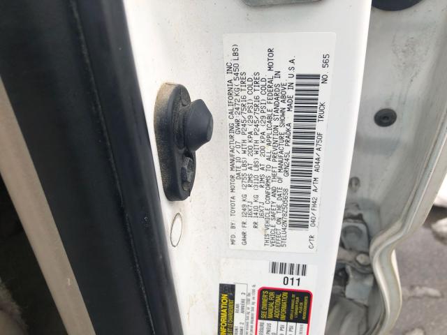 5TELU42N78Z505658 - 2008 TOYOTA TACOMA DOU WHITE photo 9