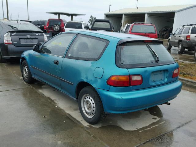 2HGEH2462PH510284 - 1993 HONDA CIVIC DX TURQUOISE photo 3