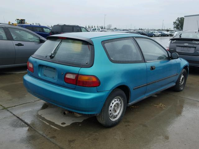 2HGEH2462PH510284 - 1993 HONDA CIVIC DX TURQUOISE photo 4