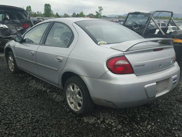 1B3ES56C55D252505 - 2005 DODGE NEON SILVER photo 3