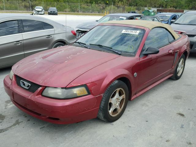 1FAFP44654F200053 - 2004 FORD MUSTANG BURGUNDY photo 2