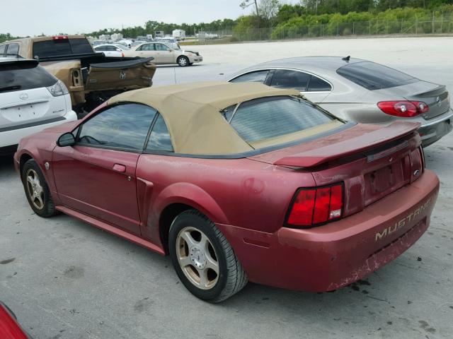 1FAFP44654F200053 - 2004 FORD MUSTANG BURGUNDY photo 3