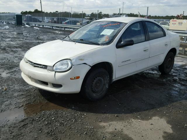 1B3ES46C71D217100 - 2001 DODGE NEON SE WHITE photo 2