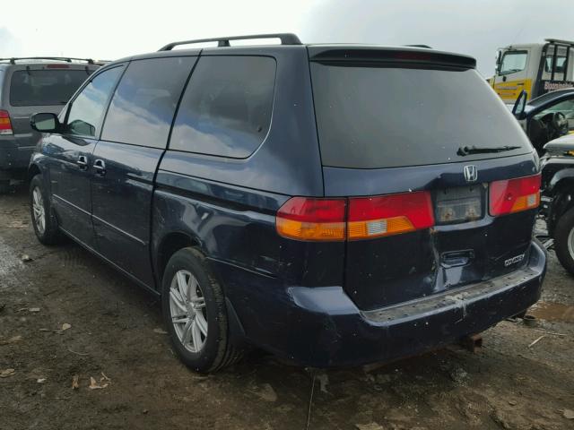 5FNRL18953B080506 - 2003 HONDA ODYSSEY EX BLUE photo 3