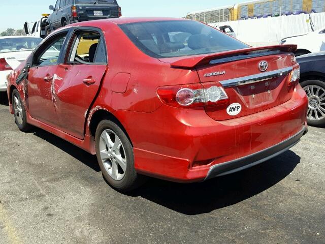 5YFBU4EE4DP200500 - 2013 TOYOTA COROLLA RED photo 3