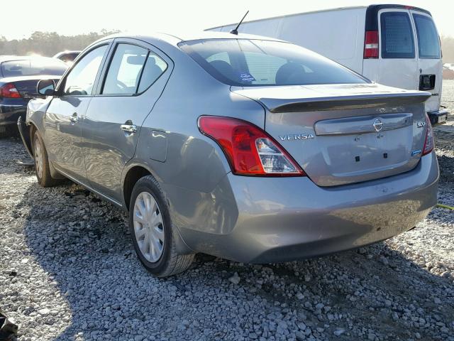 3N1CN7AP7CL872690 - 2012 NISSAN VERSA S GRAY photo 3