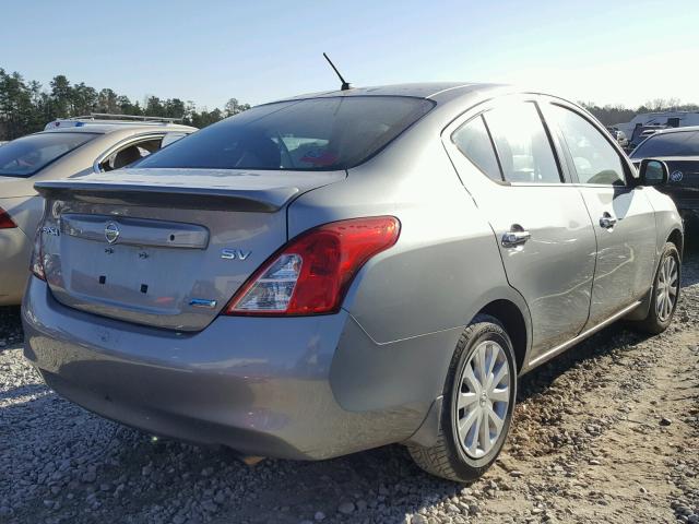 3N1CN7AP7CL872690 - 2012 NISSAN VERSA S GRAY photo 4