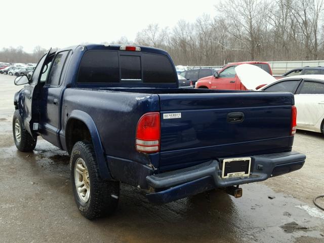 1D7HG38N64S508246 - 2004 DODGE DAKOTA QUA BLUE photo 3