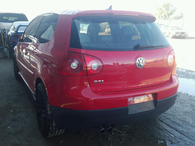 WVWFV71K07W114219 - 2007 VOLKSWAGEN NEW GTI FA RED photo 3