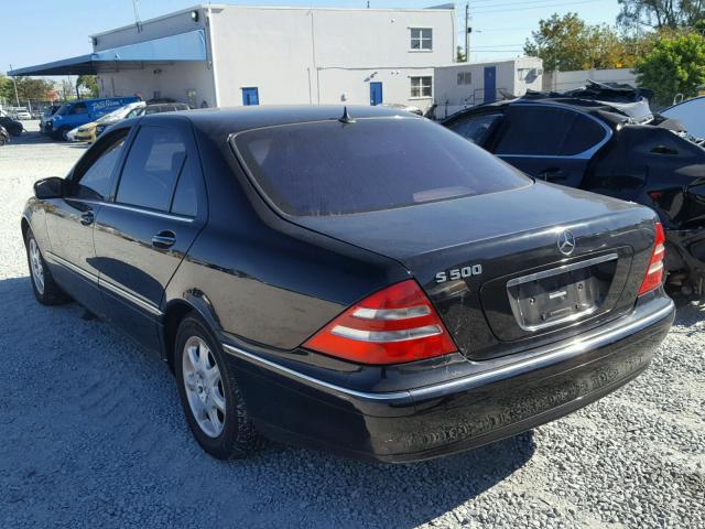 WDBNG75J12A300122 - 2002 MERCEDES-BENZ S 500 BLACK photo 3