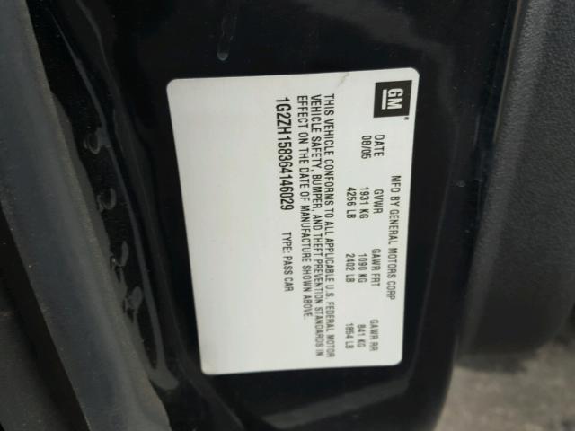 1G2ZH158364146029 - 2006 PONTIAC G6 GT BLACK photo 10