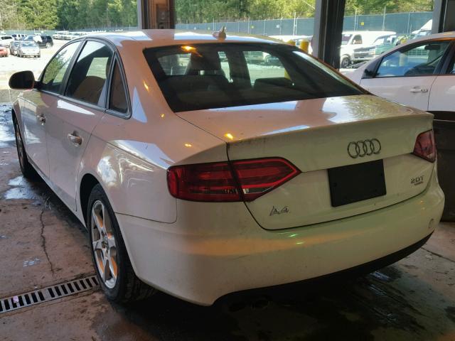 WAULF78K89A131904 - 2009 AUDI A4 2.0T QU WHITE photo 3