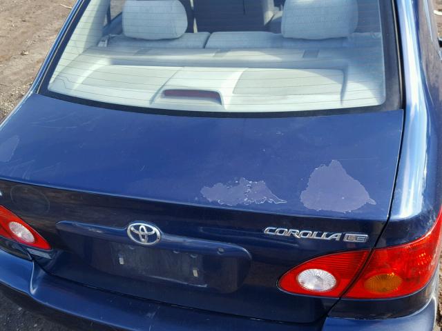 JTDBR32E832000829 - 2003 TOYOTA COROLLA CE BLUE photo 9