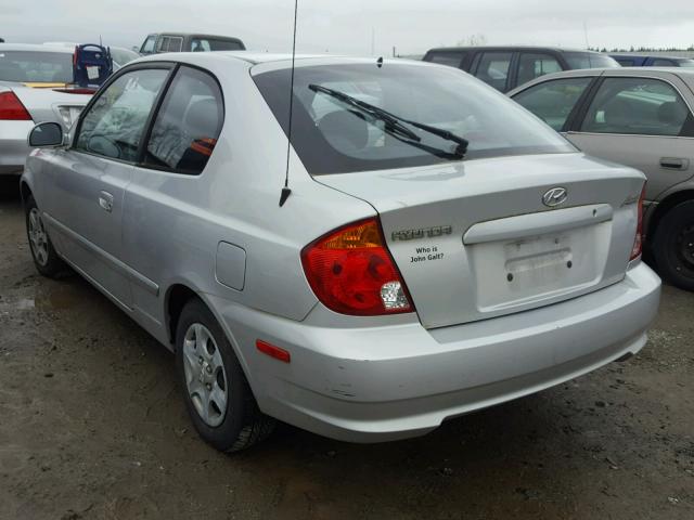 KMHCG35C85U341378 - 2005 HYUNDAI ACCENT GS SILVER photo 3