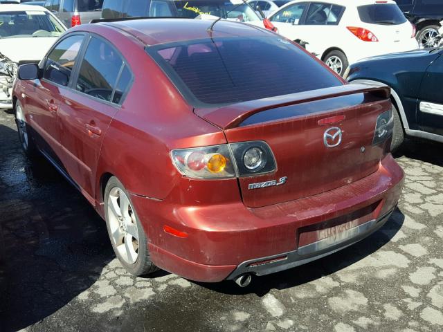 JM1BK324361533290 - 2006 MAZDA 3 S MAROON photo 3