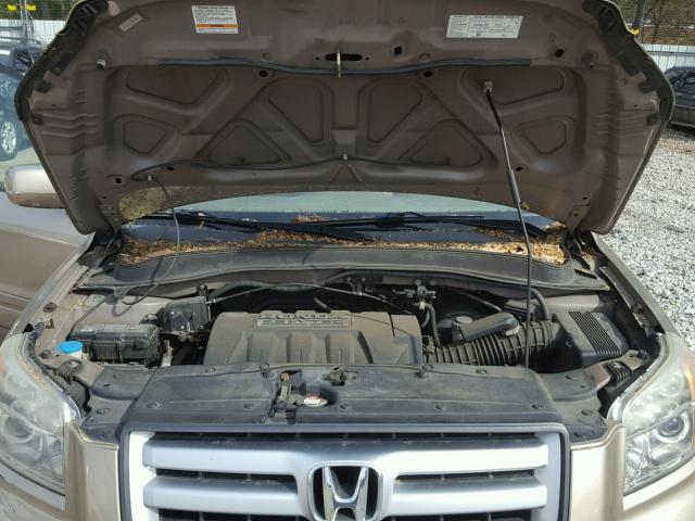 5FNYF28617B029282 - 2007 HONDA PILOT EXL GOLD photo 7