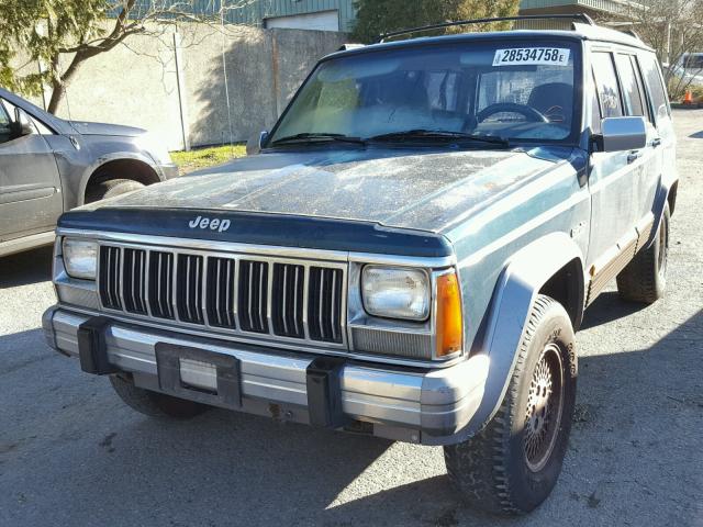 1J4FJ78SXTL145534 - 1996 JEEP CHEROKEE C TEAL photo 2