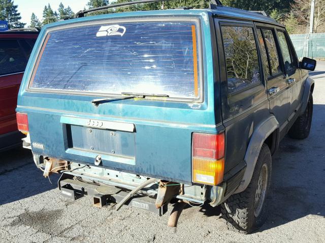 1J4FJ78SXTL145534 - 1996 JEEP CHEROKEE C TEAL photo 4