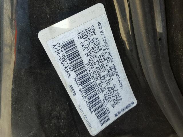 4T1SK12E2SU881101 - 1995 TOYOTA CAMRY LE BLACK photo 10