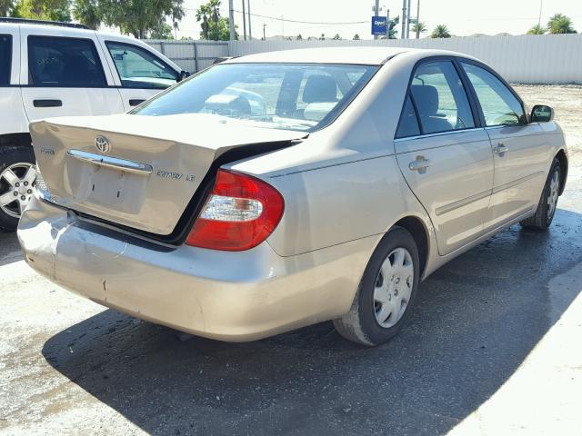 4T1BE32K72U518494 - 2002 TOYOTA CAMRY LE BEIGE photo 4