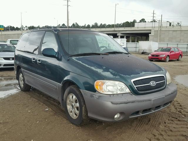 KNDUP131446514153 - 2004 KIA SEDONA EX GREEN photo 1