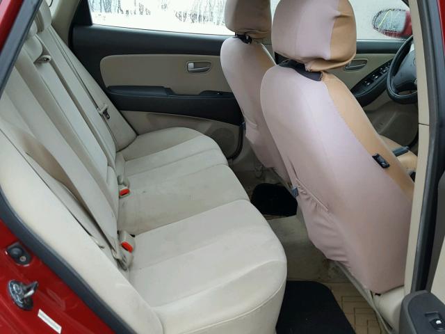 KMHDU46D47U132099 - 2007 HYUNDAI ELANTRA GL RED photo 6