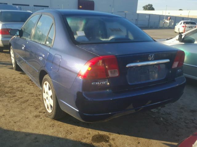 2HGES26711H552184 - 2001 HONDA CIVIC EX ლურჯი ფოტო 3