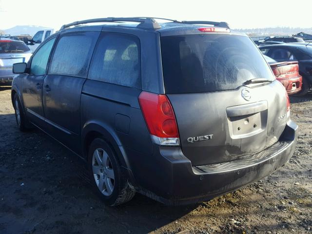 5N1BV28U04N307217 - 2004 NISSAN QUEST S GRAY photo 3