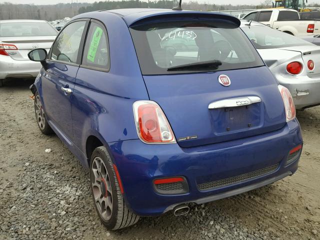 3C3CFFBR2DT554437 - 2013 FIAT 500 SPORT BLUE photo 3