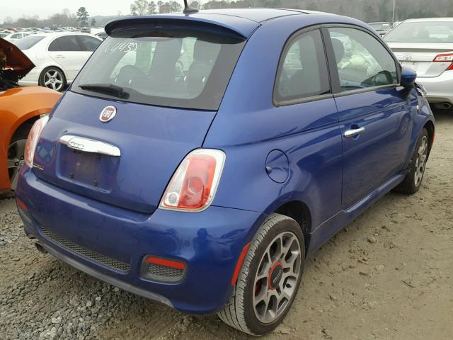 3C3CFFBR2DT554437 - 2013 FIAT 500 SPORT BLUE photo 4