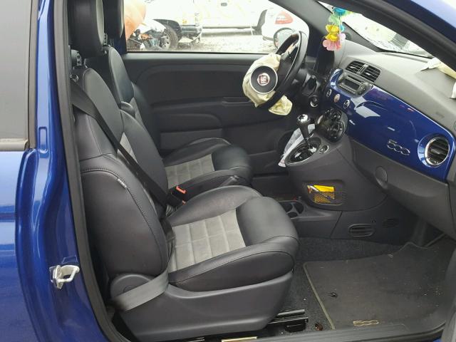 3C3CFFBR2DT554437 - 2013 FIAT 500 SPORT BLUE photo 5