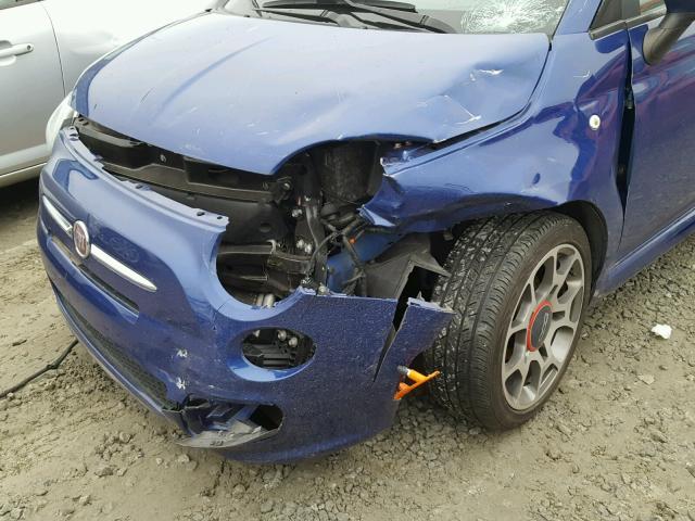 3C3CFFBR2DT554437 - 2013 FIAT 500 SPORT BLUE photo 9